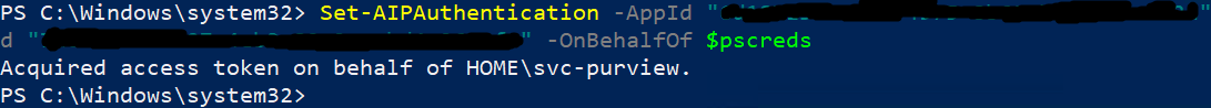 powershell output showing successful command